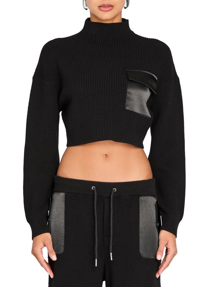 Donna Mid Cropped Sweater - Endless Waves