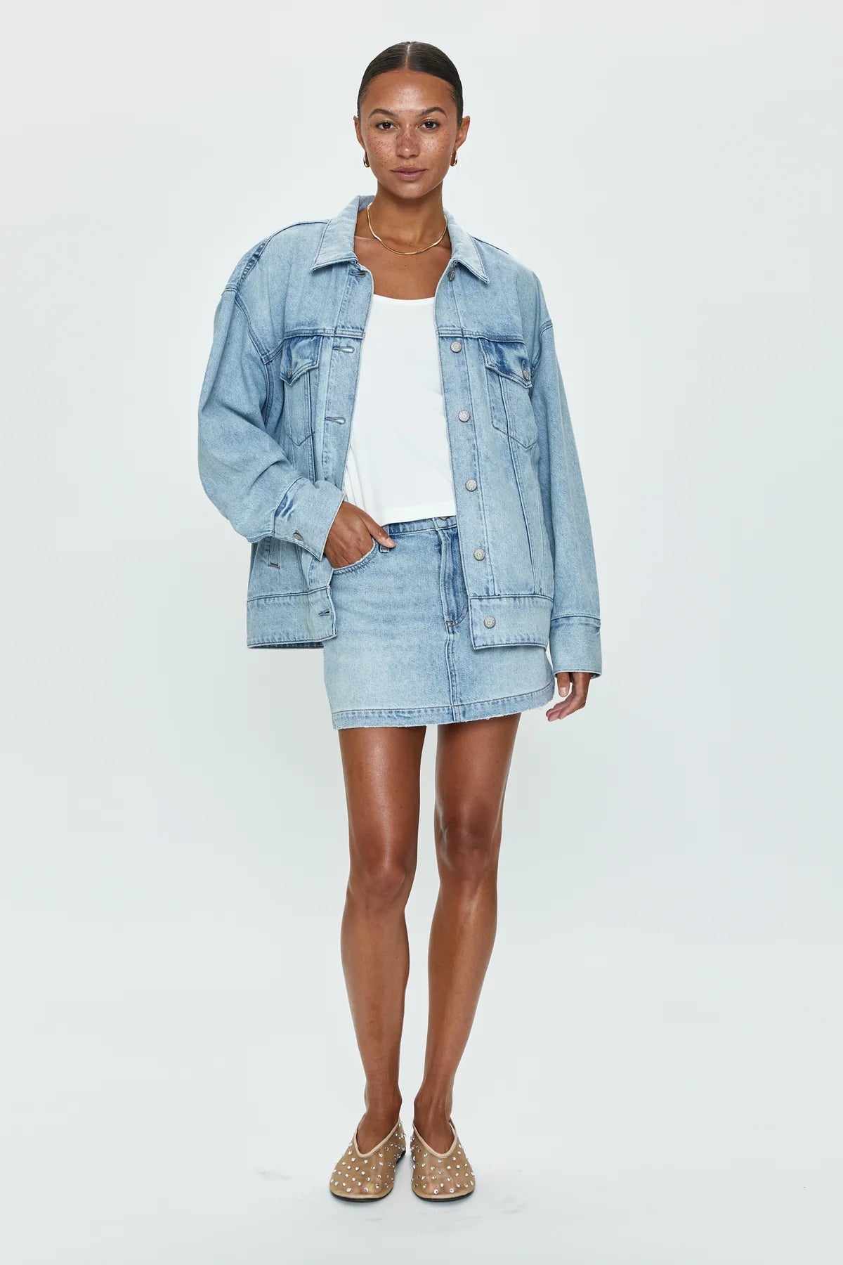 Pistola Pistola Denim Boyfriend Trucker Jacket Endless Waves