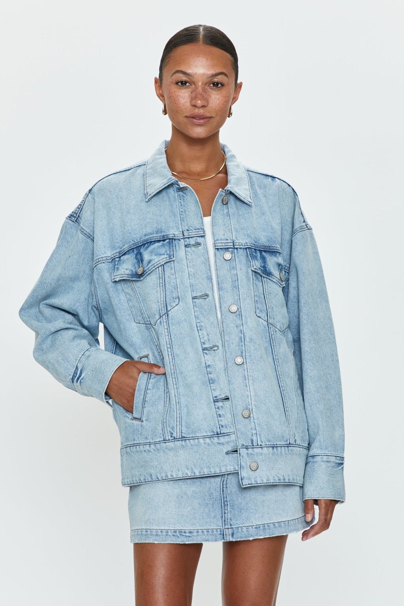 Pistola Pistola Denim Boyfriend Trucker Jacket Endless Waves