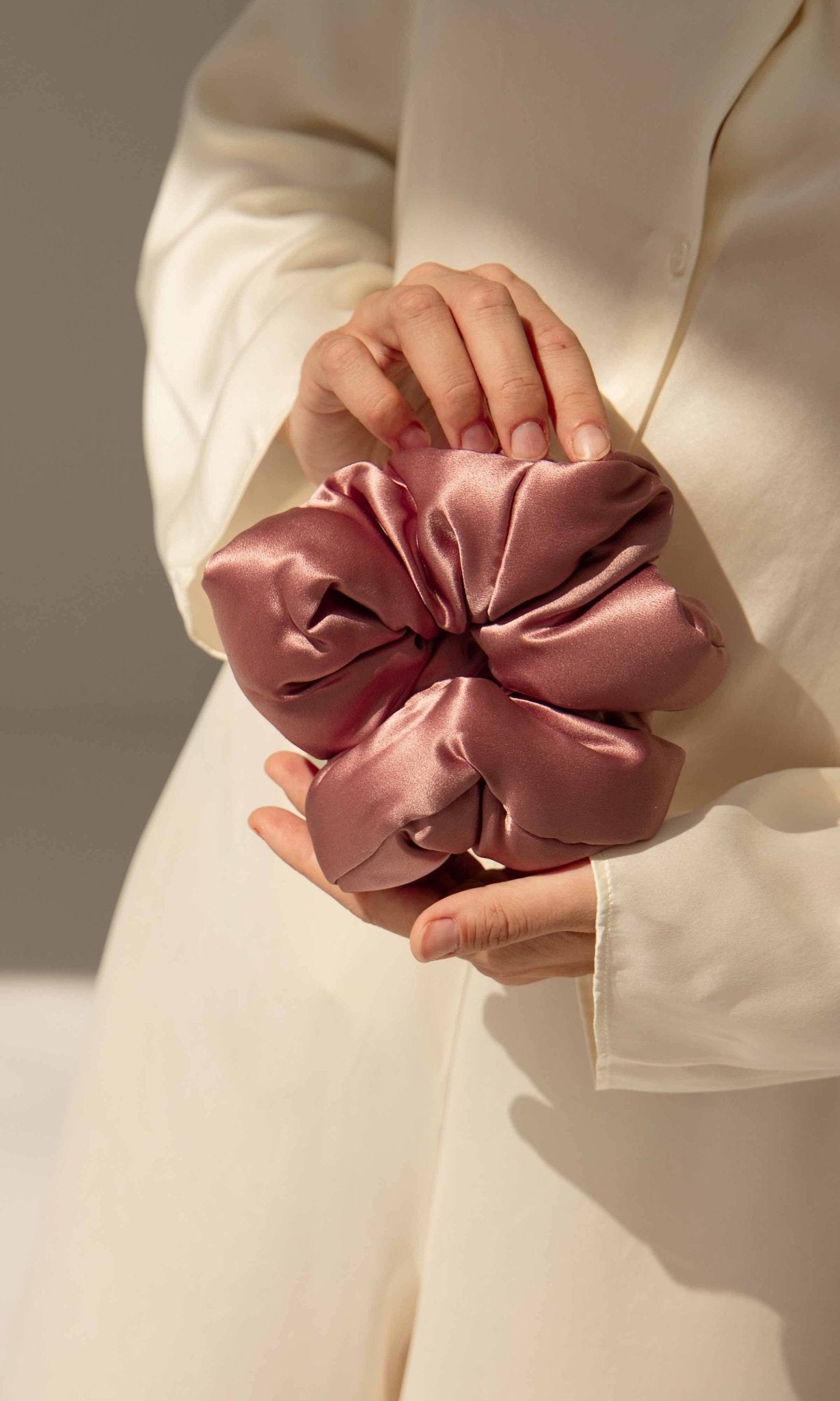 Drowsy Damask Rose Padded Scrunchie