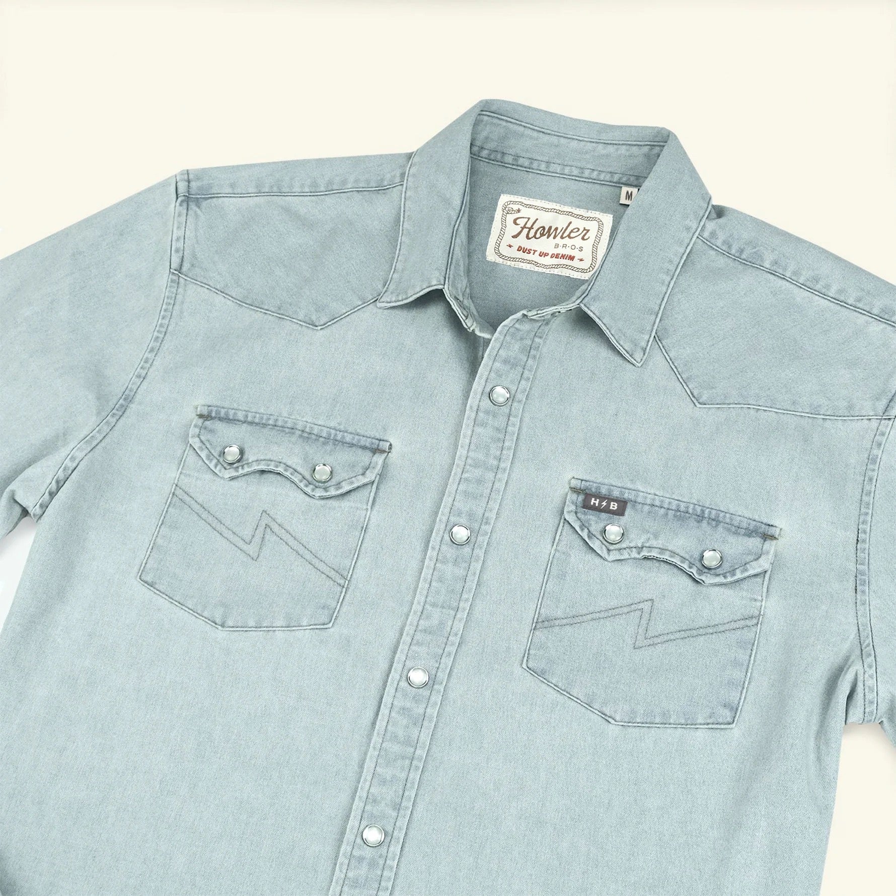 Dust Up Denim Snapshirt - Endless Waves