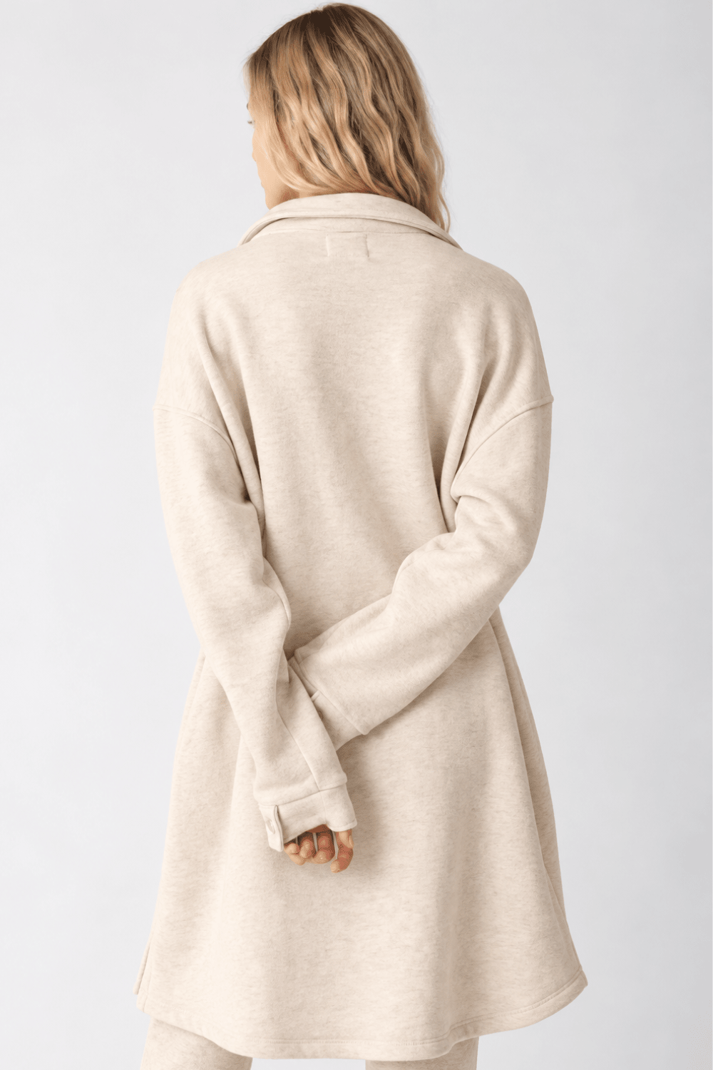 Rear view of Electric & Rose Nora Jacket in oatmeal fleece - Endless Waves Boutique