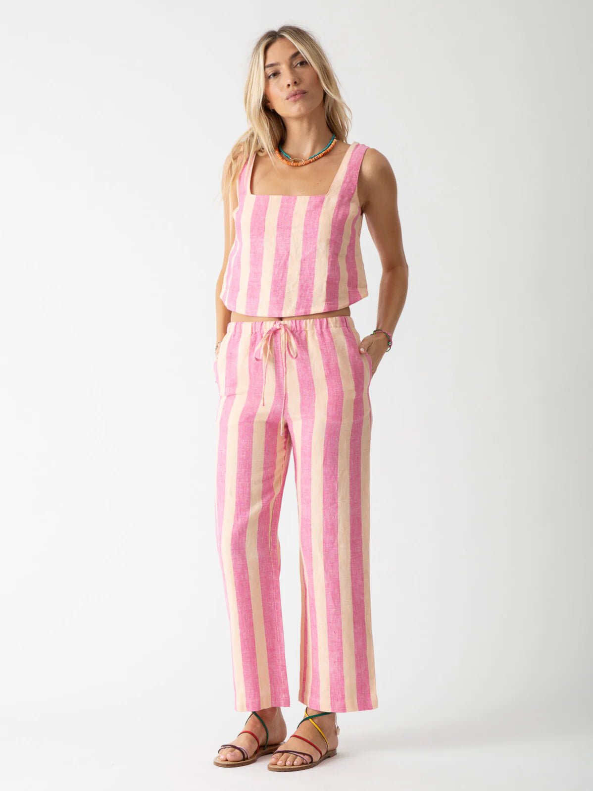 Electric & Rose Resort Linen Tank - Endless Waves