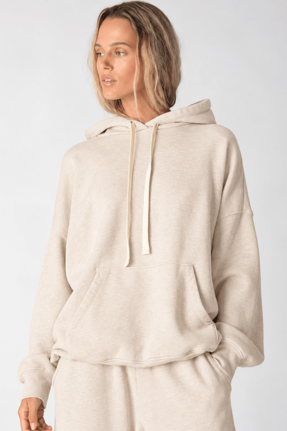 Electric & Rose Oatmeal Taylor Hoodie on Model Endless Waves Boutique
