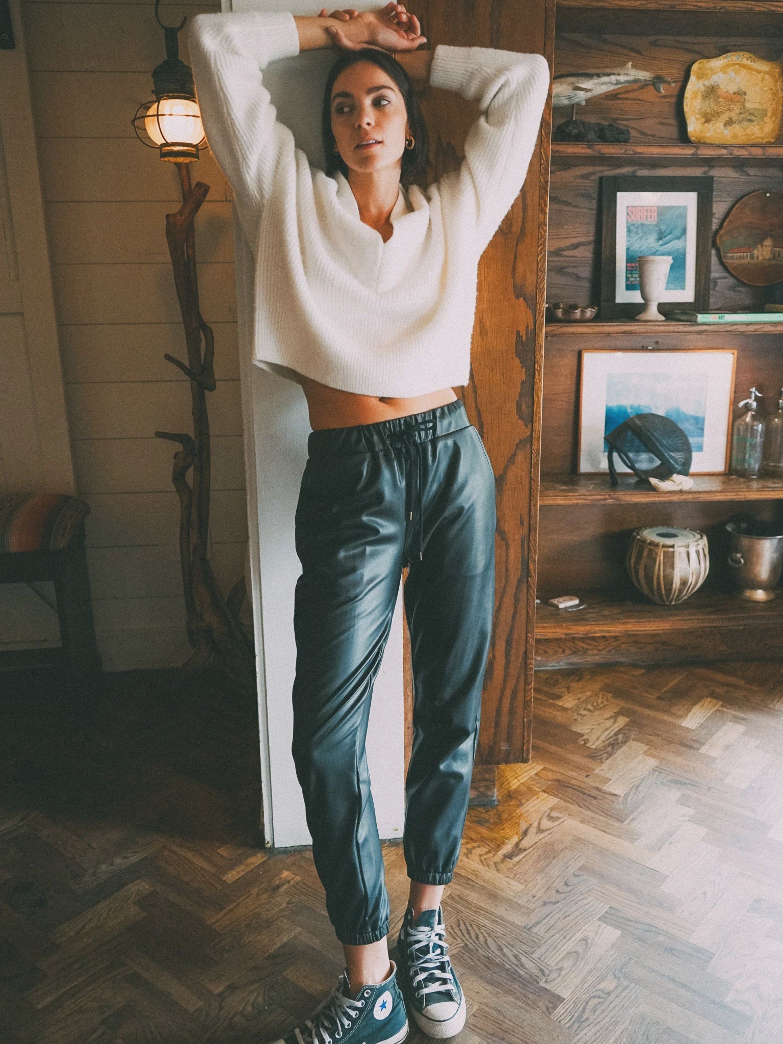 Electric & Rose Electric & Rose Downtown Vegan Leather Jogger Endless Waves