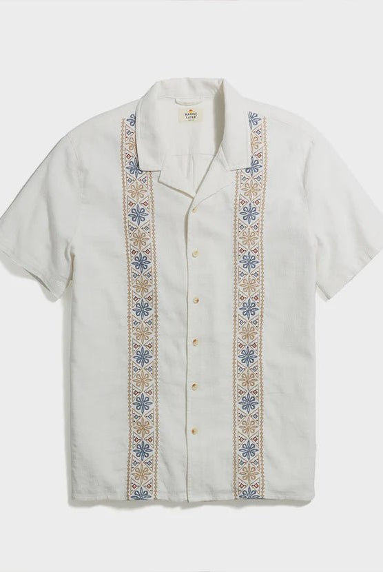 Embroidered Short Sleeve Shirt - Endless Waves
