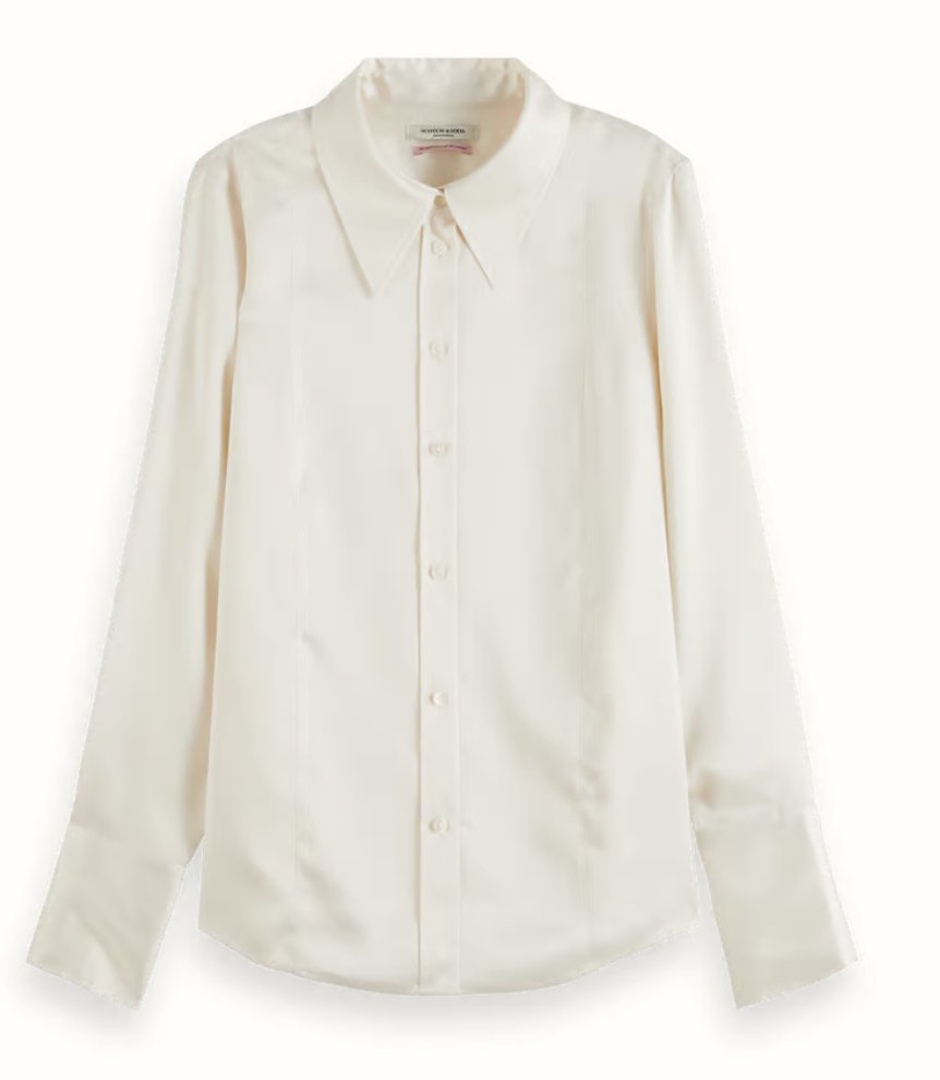 Scotch & Soda Scotch & Soda Women's Essentials Satin Shirt Endless Waves