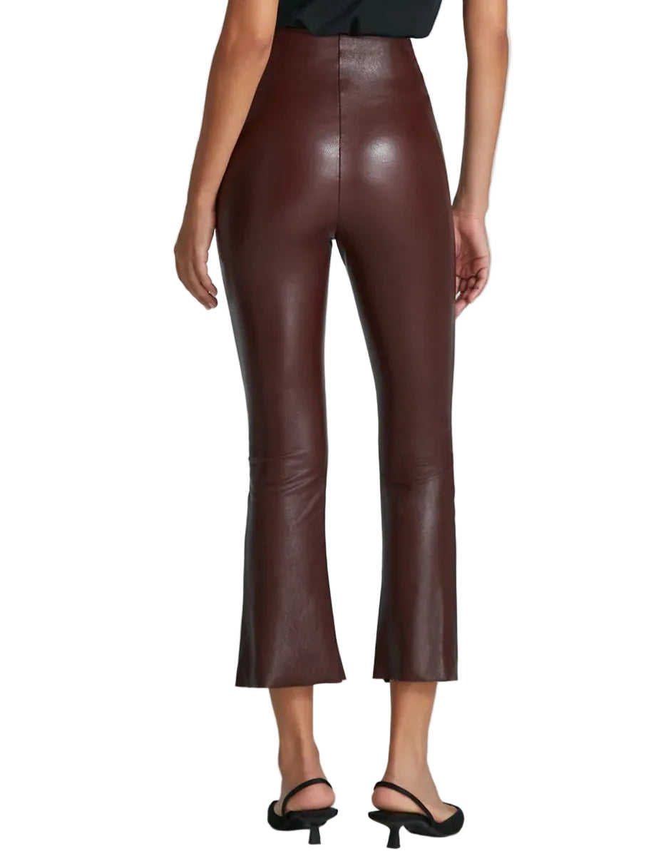 Commando Faux Leather Crop Flares in Oxblood - Endless Waves