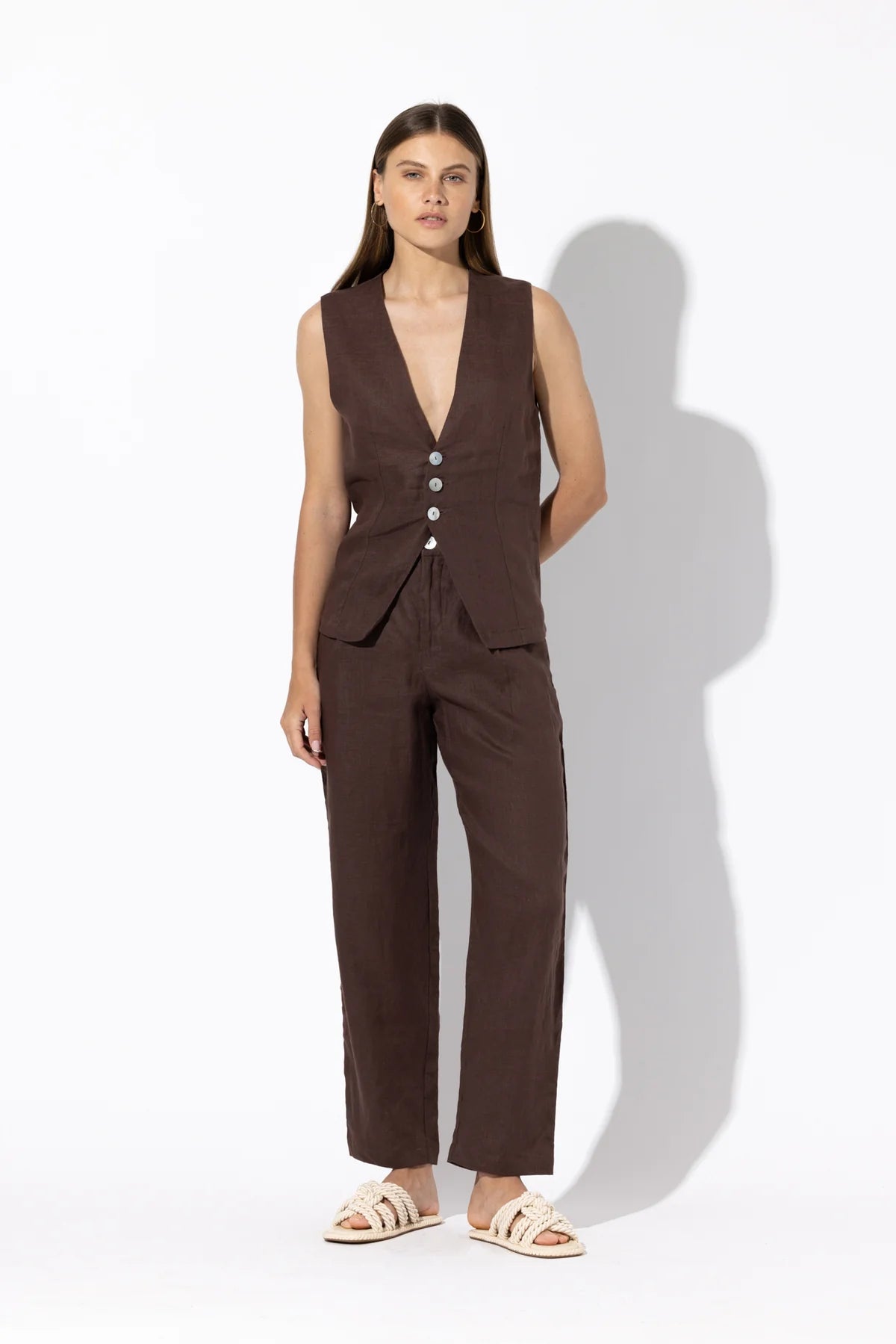 Lusana Lusana Fiona Linen Vest Endless Waves