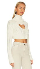 For Love & Lemons For Love & Lemons Vera Cropped Sweater Endless Waves