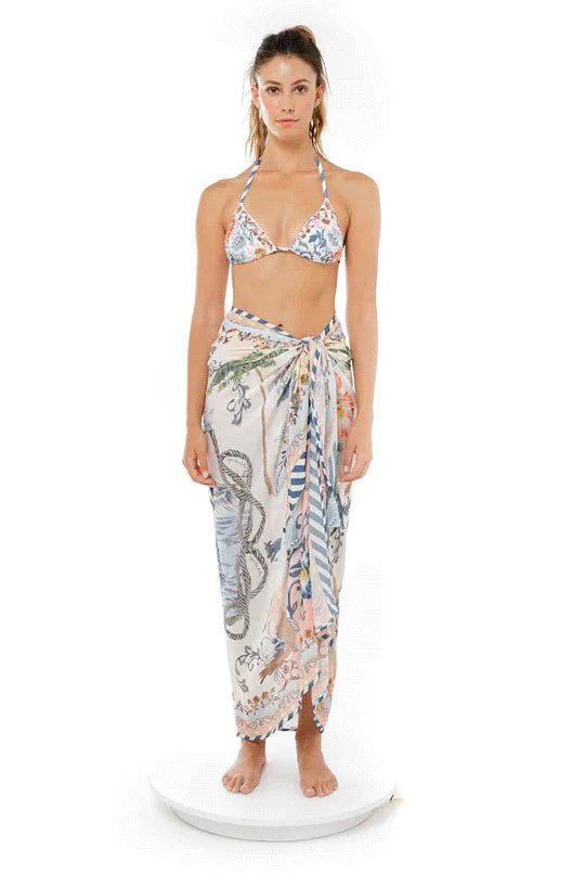 Agua Bendita Agua Bendita Fully Embroidered Lolita Bikini Top Endless Waves