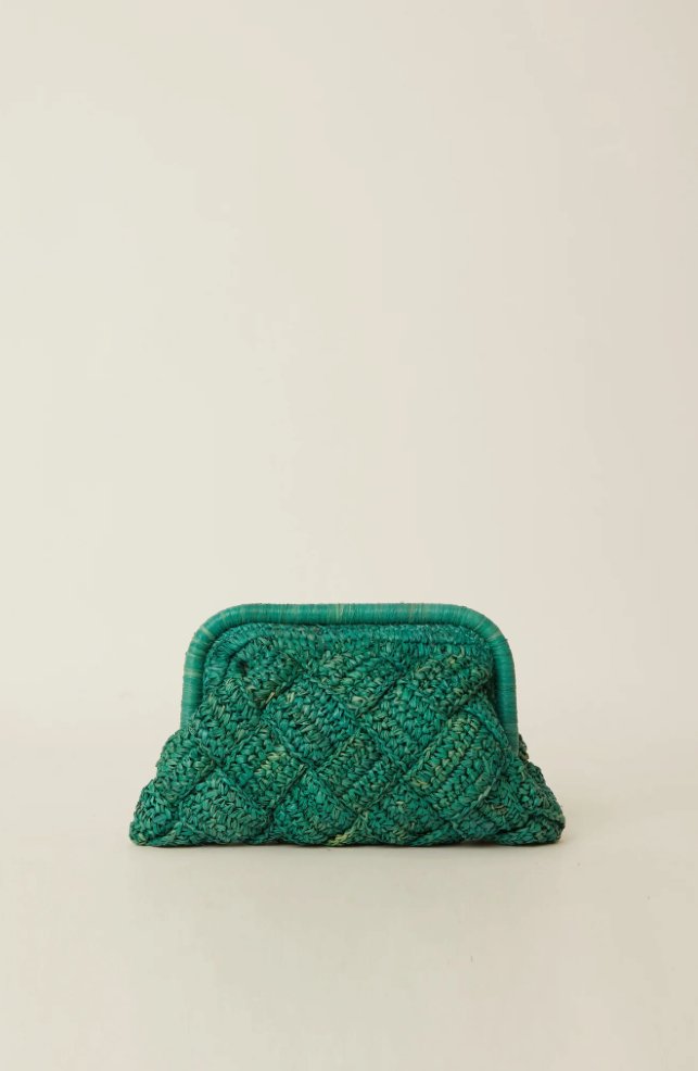 Gigi Framed Raffia Clutch - Endless Waves