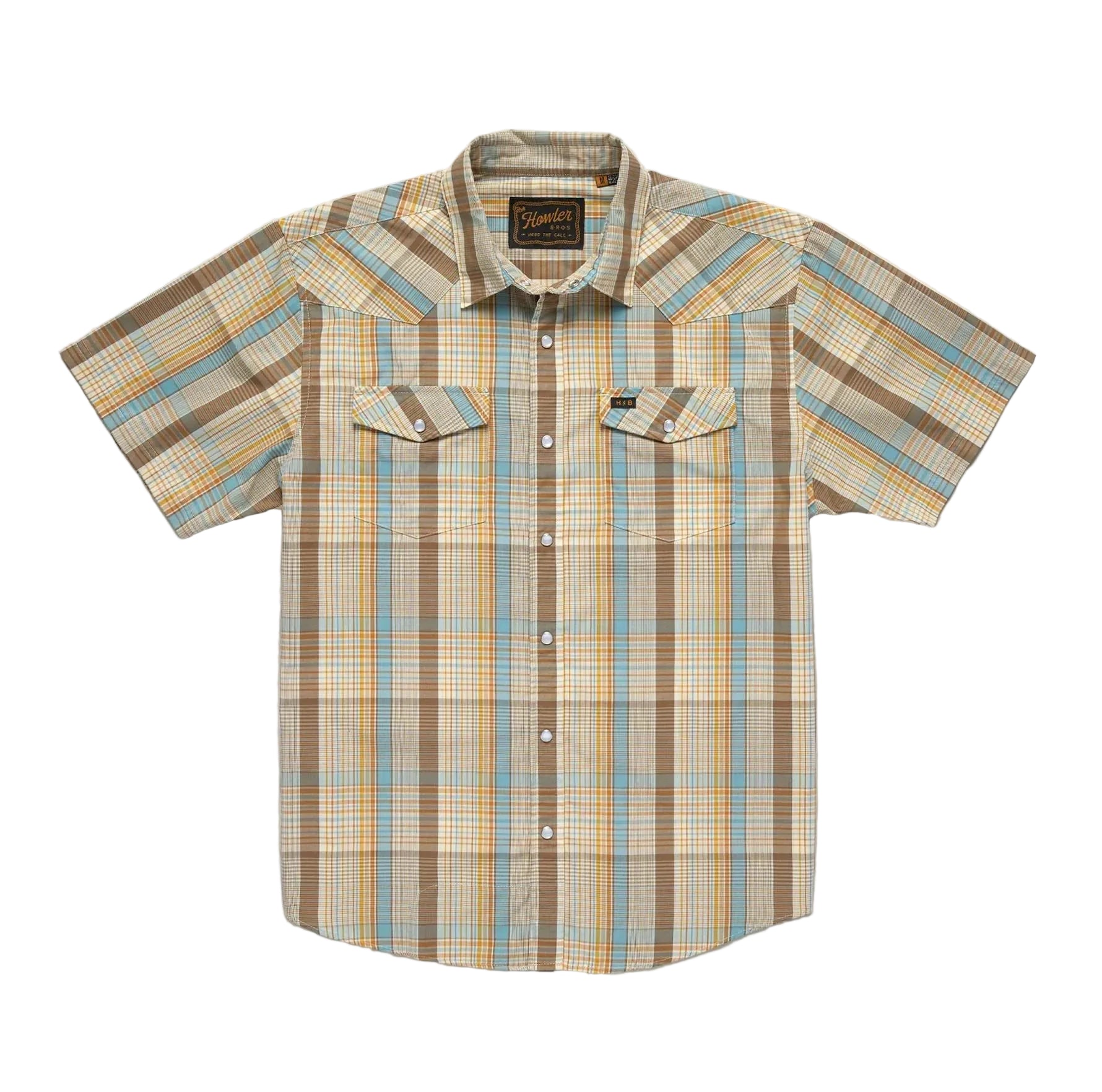 Howler Brothers H Bar B Pearl Snapshirt in Atlas Plaid: Otter