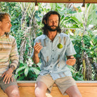 Howler Bros Guayabera Shirt in Nile Blue - Endless Waves