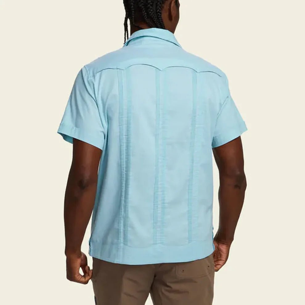 Howler Bros Howler Bros Guayabera Shirt in Nile Blue Endless Waves