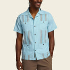 Howler Bros Howler Bros Guayabera Shirt in Nile Blue Endless Waves