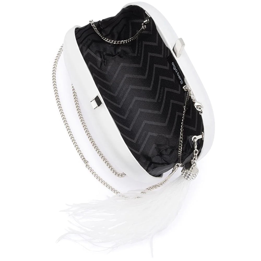 Jenna Feather Tassel Clutch - Endless Waves