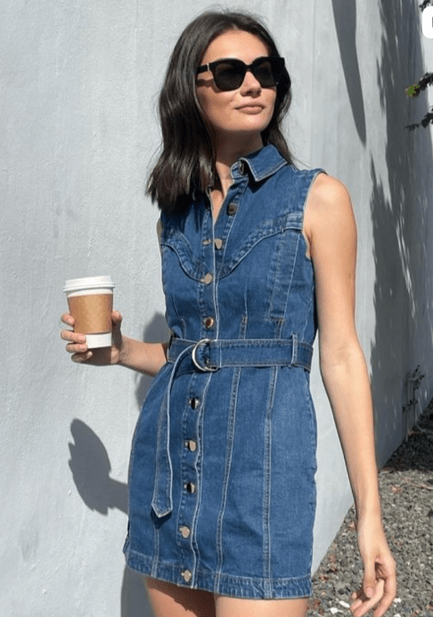 Karina Grimaldi Karina Grimaldi Henrietta Denim Mini Dress Endless Waves