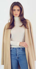 Kathryn McCarron Classic Fit 100% Cashmere Turtleneck Endless Waves