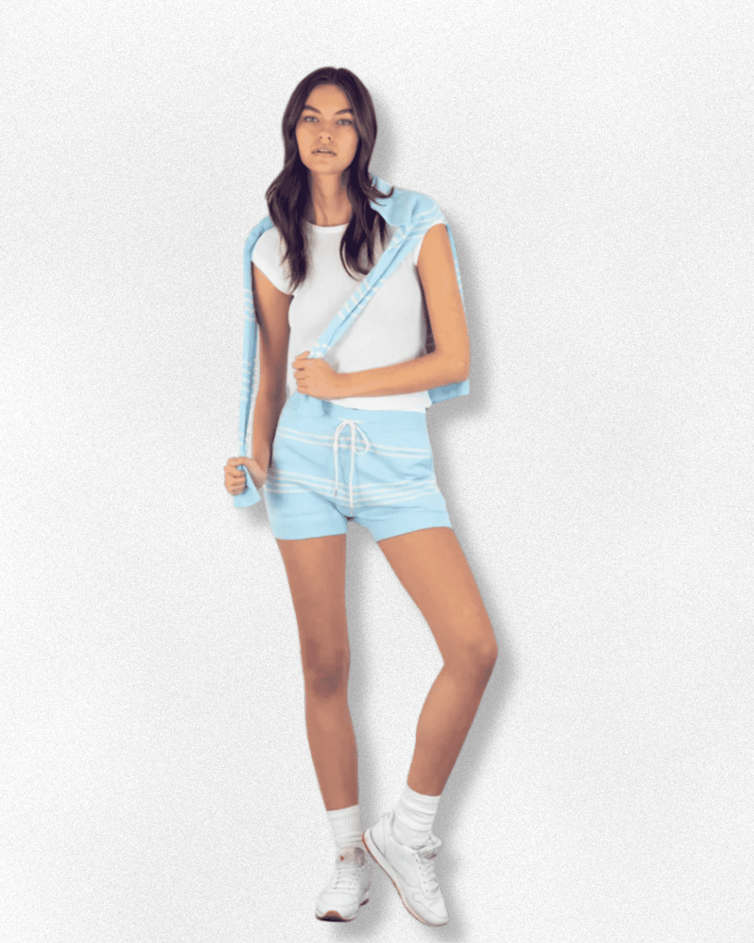 Kathryn McCarron Kathryn McCarron Saint Martins Cotton - Cashmere Striped Short Endless Waves