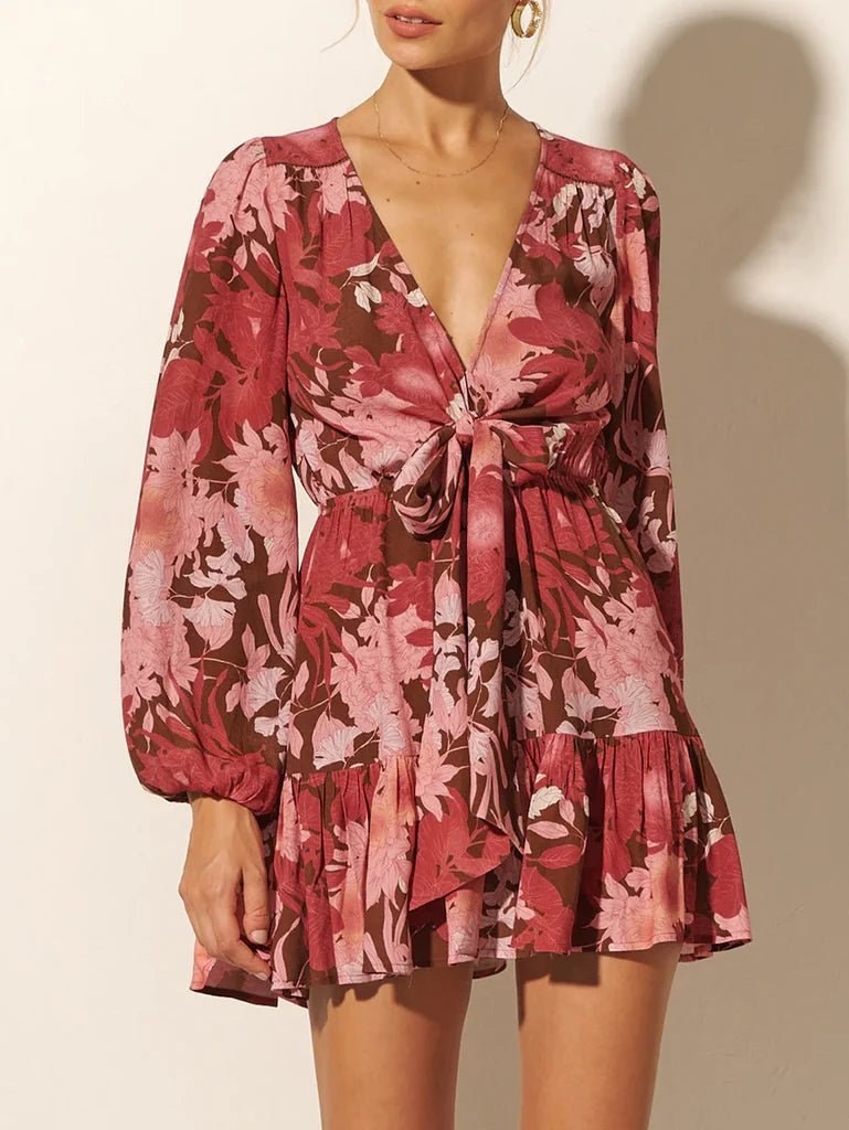 Kivari Hacienda Tie Front Mini Dress