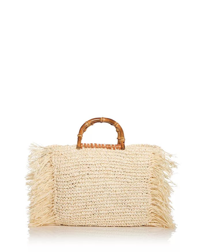 Large Maris Fringed Basket Tote - Endless Waves