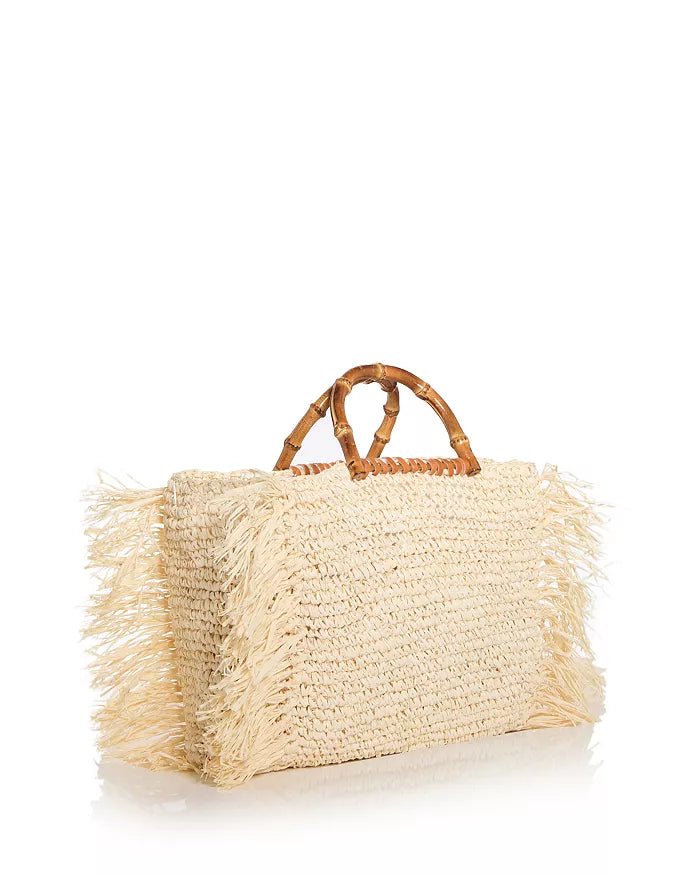 Lusana Lusana Large Maris Fringed Basket Tote Endless Waves