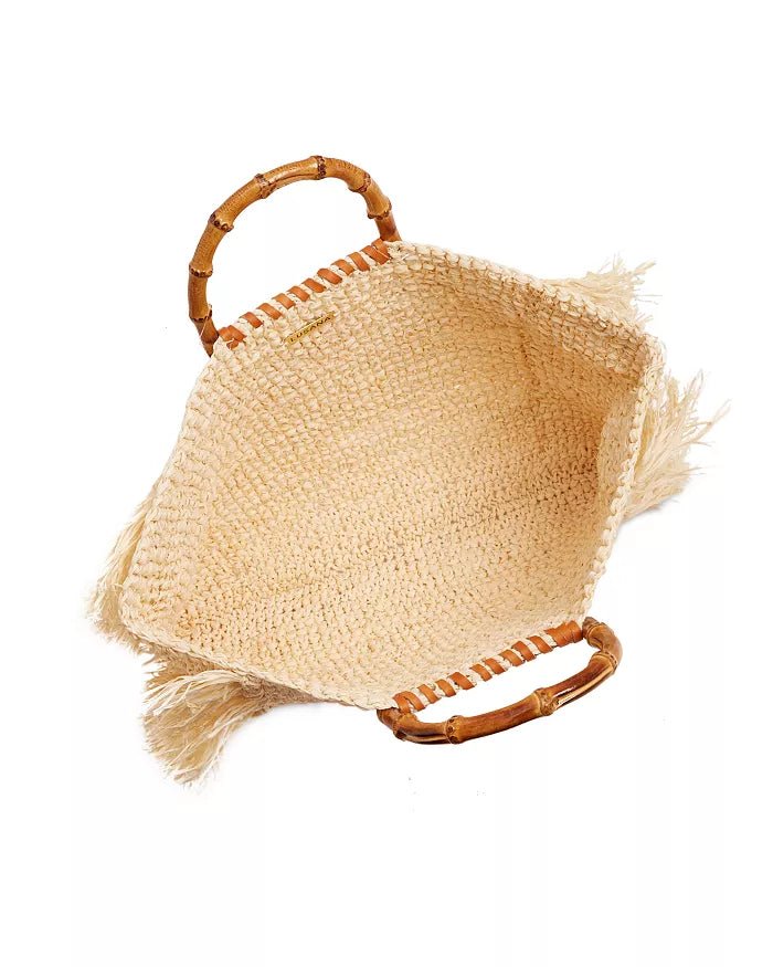 Lusana Lusana Large Maris Fringed Basket Tote Endless Waves