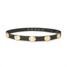 Lele Sadoughi Jet Oval Pearl Leather Belt Endless Waves
