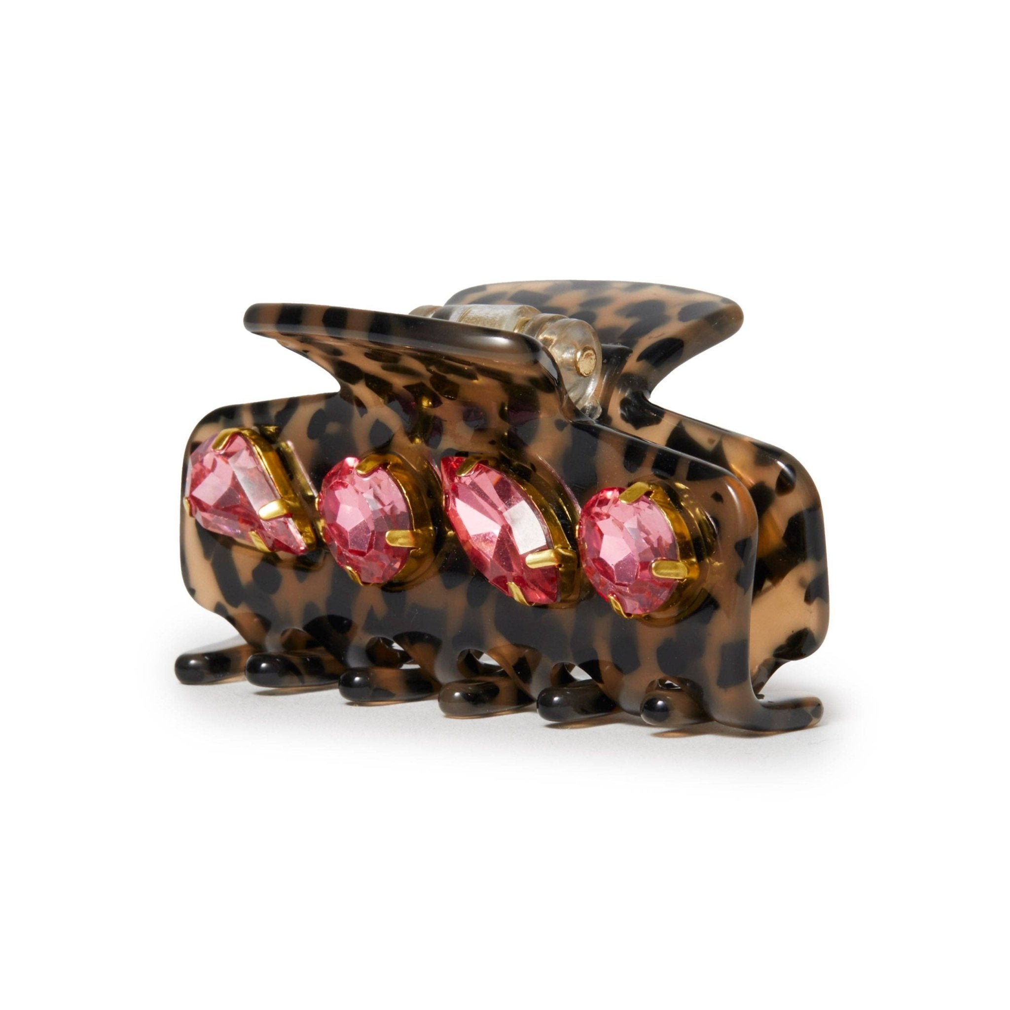 Lele Sadoughi Mini Cheetah Crystal Claw Clip - Endless Waves
