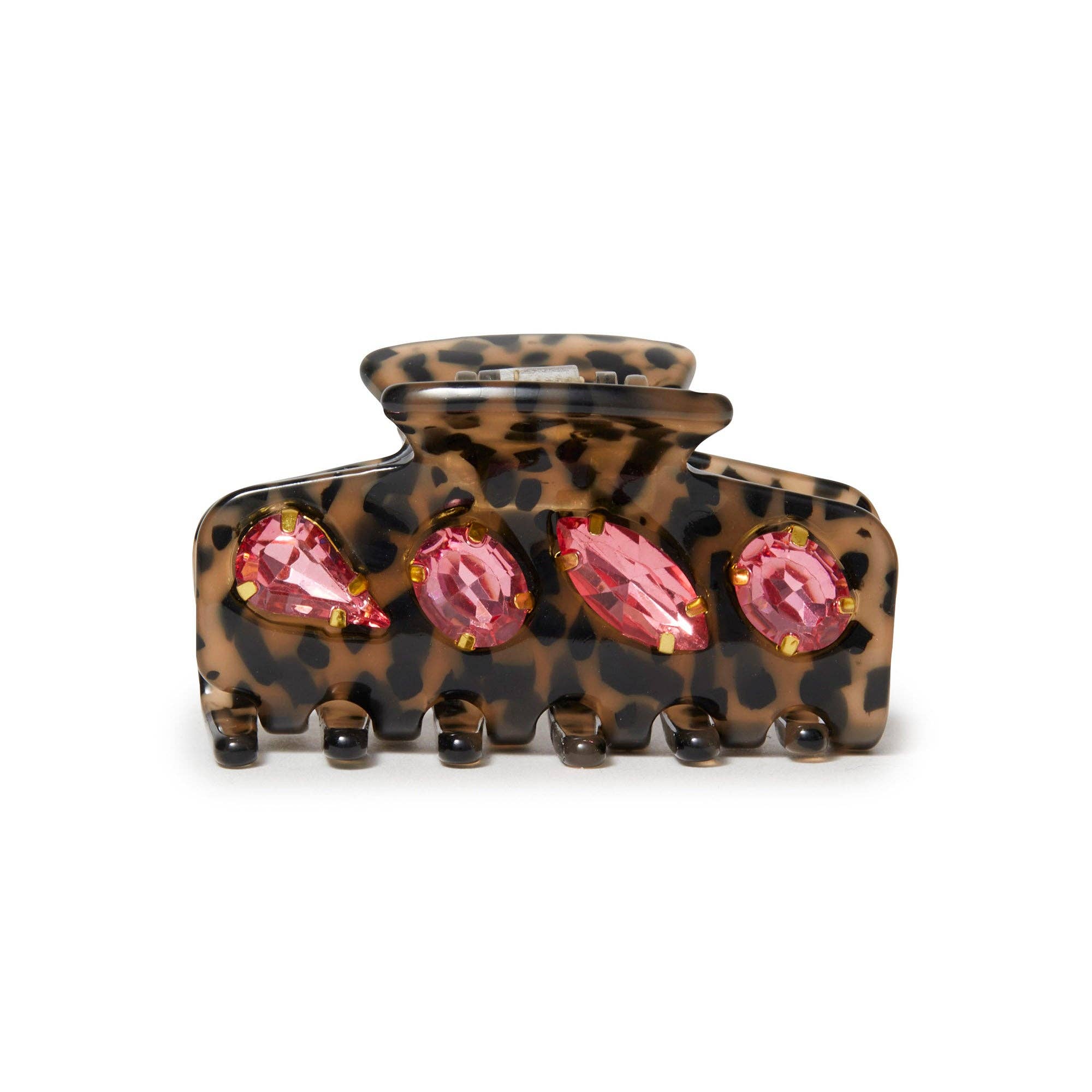 Lele Sadoughi Mini Cheetah Crystal Claw Clip - Endless Waves