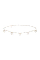 Lele Sadoughi Mother of Pearl Heart Charm Chain Belt - Endless Waves