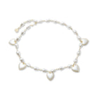 Lele Sadoughi Mother of Pearl Heart Charm Chain Belt - Endless Waves