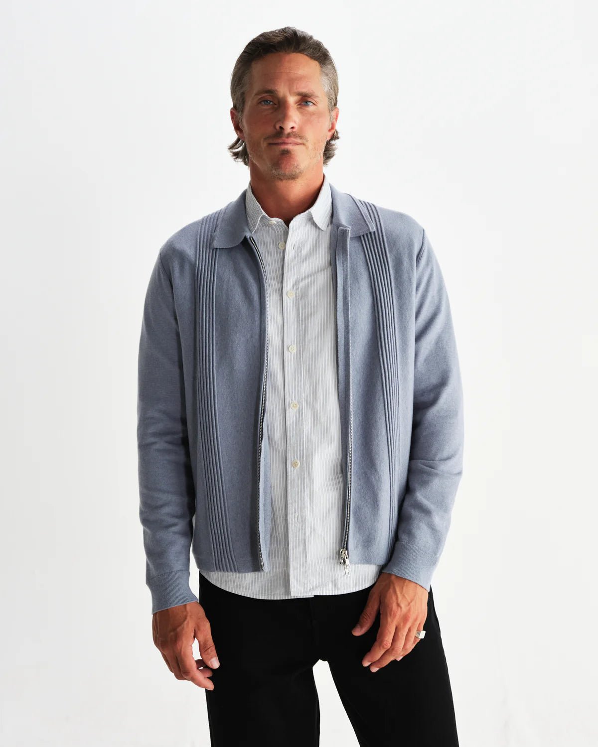 Wax London Lennox Milano Stripe Knitted Polo Endless Waves