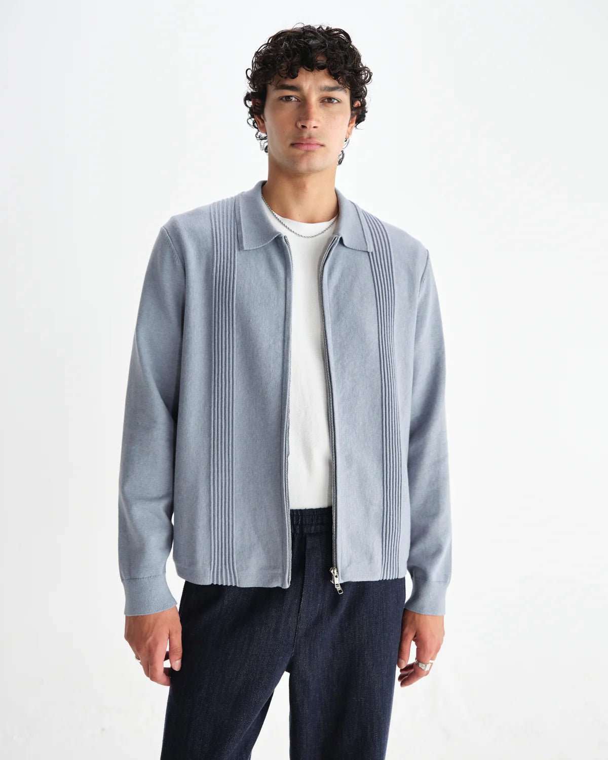 Wax London Lennox Milano Stripe Knitted Polo Endless Waves