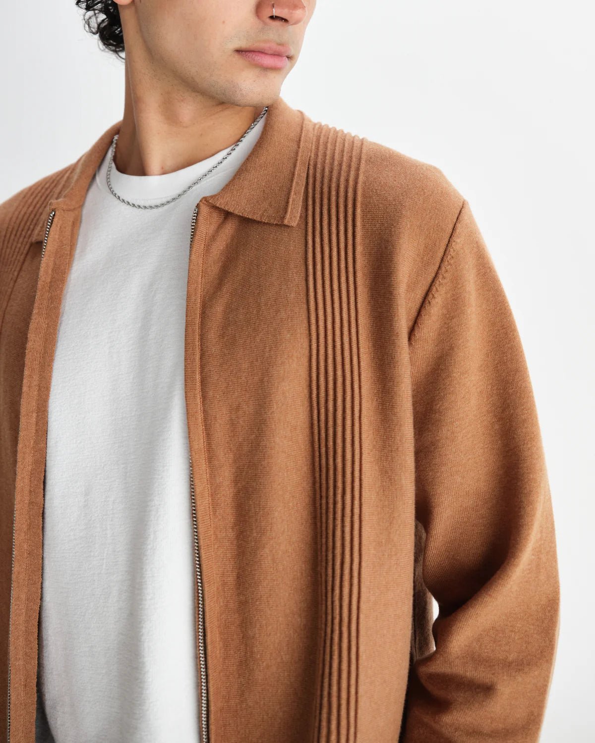 Wax London Lennox Milano Stripe Knitted Polo Endless Waves