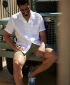 Linen Short Sleeve Camp Shirt - Endless Waves