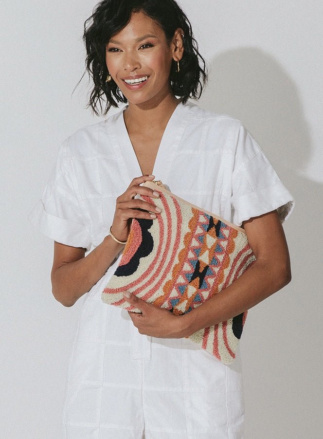 Cleobella Cleobella Liv Leather Oversized Clutch Endless Waves