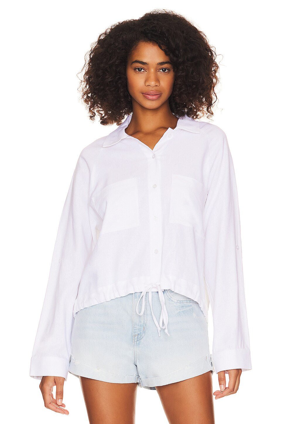 LNA Alpine Drawstring Button Up - Endless Waves Boutique