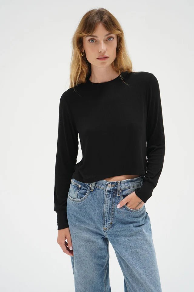 LNA Long Sleeve Ribbed Crew
