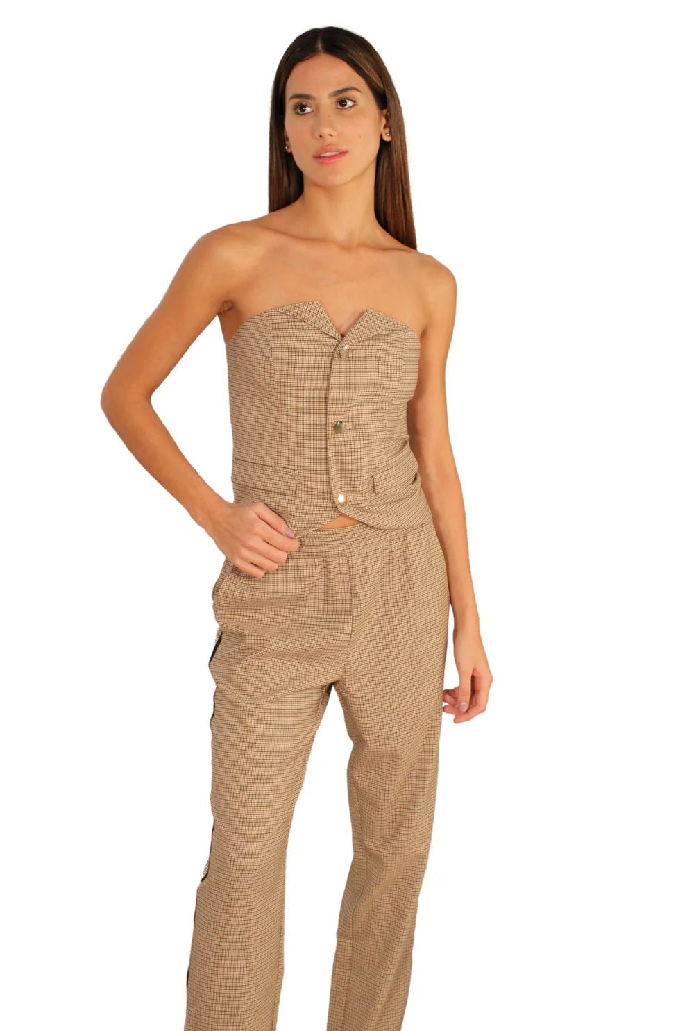 LNA LNA Carine Houndstooth Bustier Endless Waves