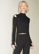 LNA LNA Cut Out Shane Rib Long Sleeve Top Endless Waves