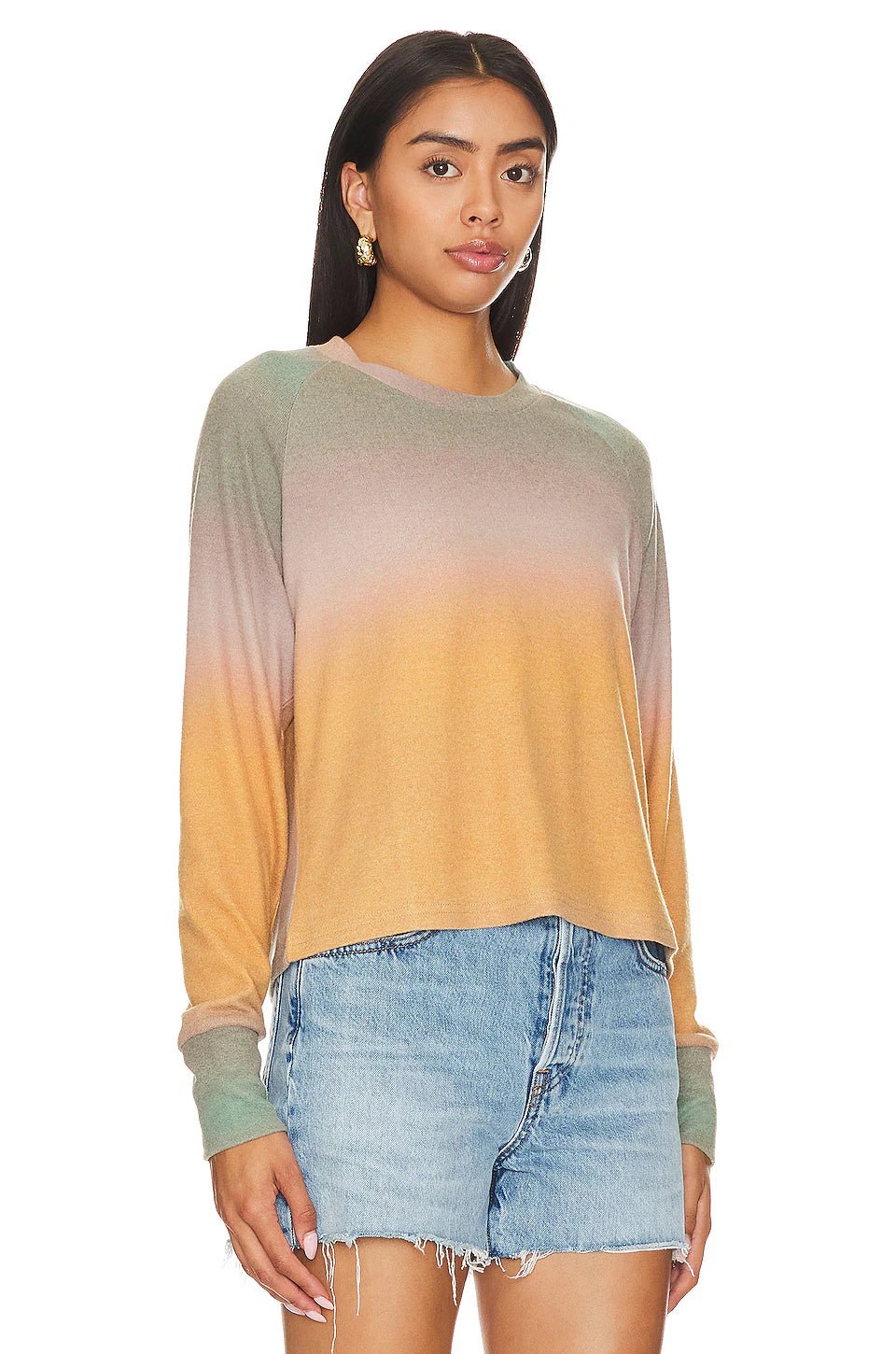 LNA LNA Sunset Print Brushed Raglan Pullover Endless Waves