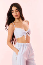 LoveShackFancy Arvine Cotton Pinstripe Bra Top - Endless Waves