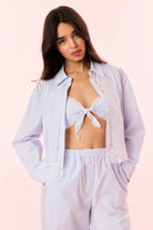 LoveShackFancy Arvine Cotton Pinstripe Bra Top - Endless Waves