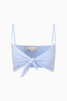 LoveShackFancy Arvine Cotton Pinstripe Bra Top - Endless Waves