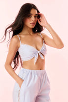 LoveShackFancy Arvine Cotton Pinstripe Bra Top - Endless Waves