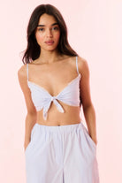 LoveShackFancy Arvine Cotton Pinstripe Bra Top - Endless Waves