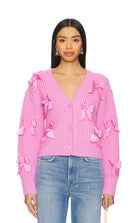 LoveShackFancy Ashtan Alpaca Bow - Embellished Cardigan - Endless Waves