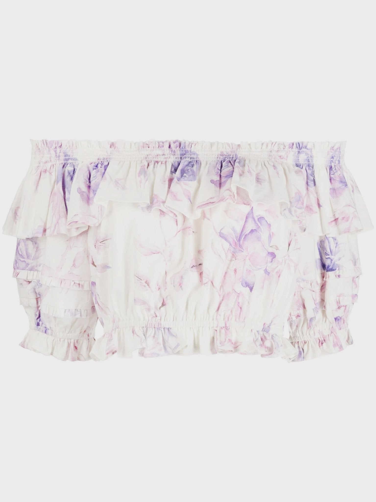 Flat lay of the LoveShackFancy Audrille Crop Top available at Endless Waves in Asbury Park, NJ